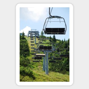 Ski Lift on Monte Zoncolan in Summer Sticker